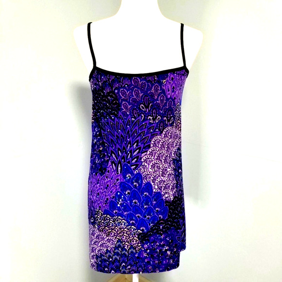 Dream Dance Peacock Dress Multicolor Purple Blue Sparkly Womens Small - Picture 2 of 7
